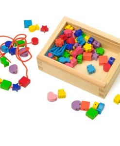 Creative Threading -Wooden Toy Box of Beads - 1